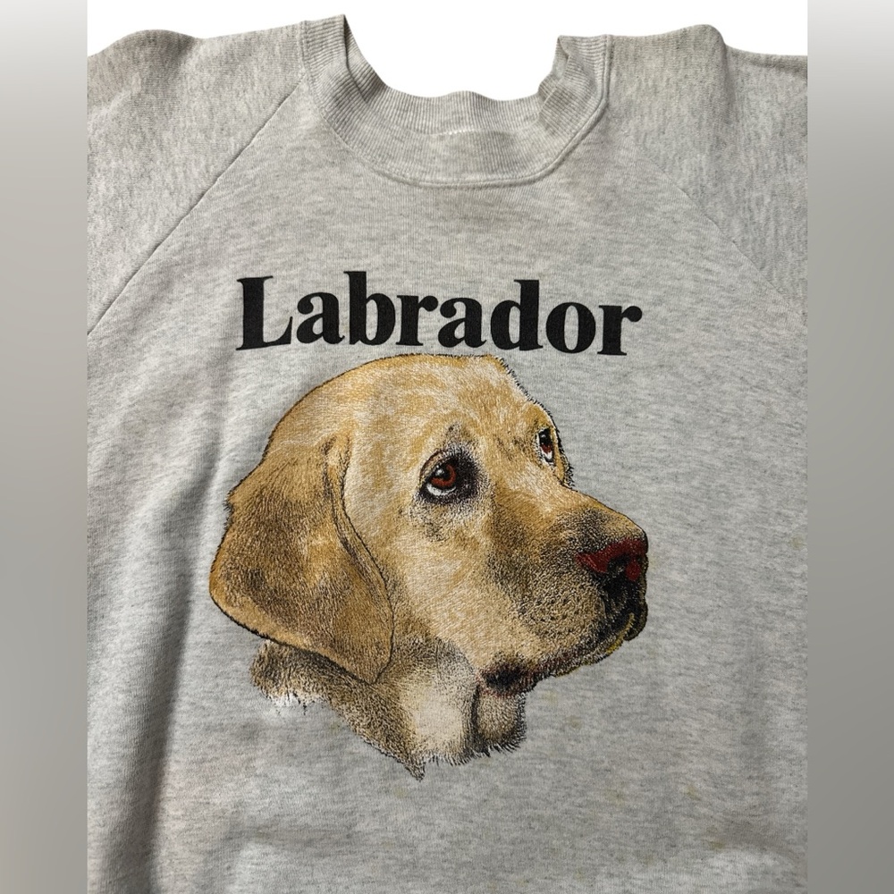 Vintage 90’s‎ Labrador Dog Men’s/Unisex Gray Sweatshirt Size XL Doggy/Dog/Puppy